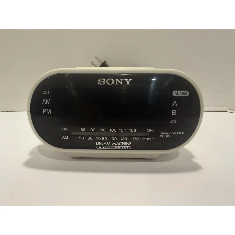 Sony Dream Machine ICF-C318 FM/AM Dual Alarm Clock Radio White Green LED Display
